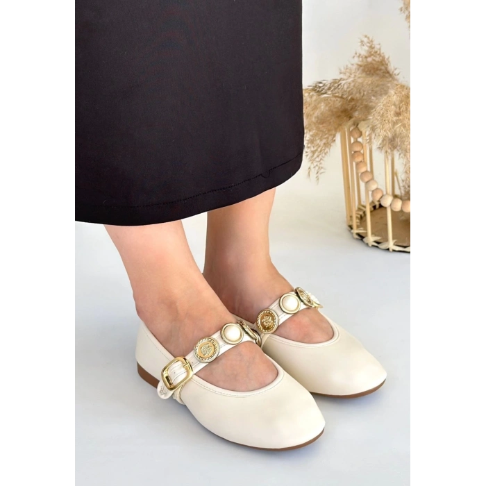 TAVSİYE EDİLEN GÜVENLİ SATICI Atnis Bej Cilt Babet Ayakkabı