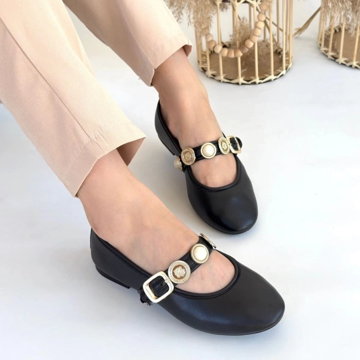 TAVSİYE EDİLEN GÜVENLİ SATICI Atnis Siyah Cilt Babet Ayakkabı