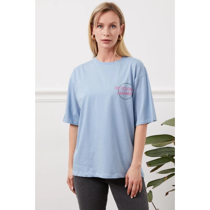 TAVSİYE EDİLEN GÜVENLİ SATICI Baskılı tişört mavi