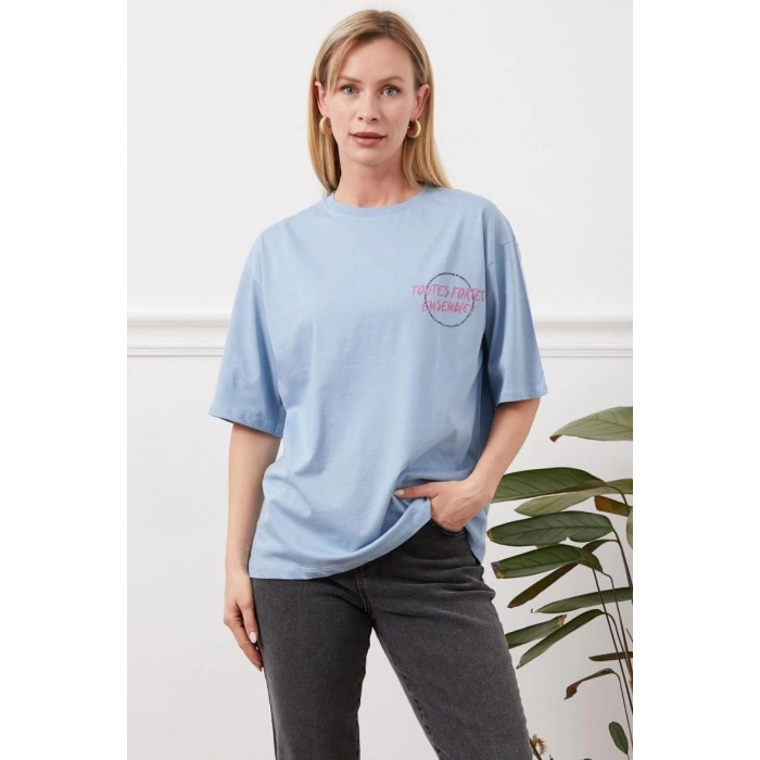 TAVSİYE EDİLEN GÜVENLİ SATICI Baskılı tişört mavi