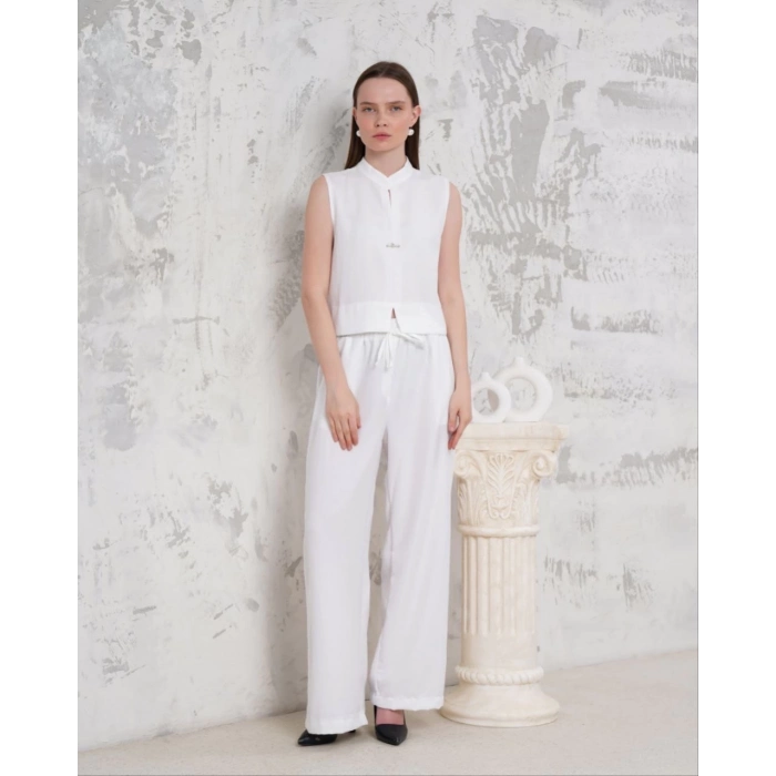 TAVSİYE EDİLEN GÜVENLİ SATICI Broşlu yelek pantolon takım beyaz s255821