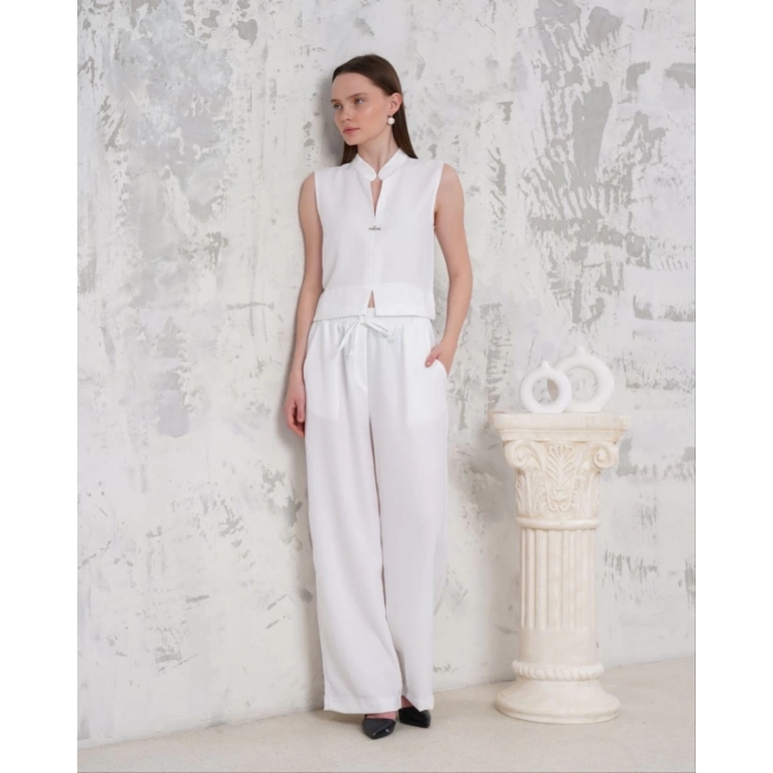 TAVSİYE EDİLEN GÜVENLİ SATICI Broşlu yelek pantolon takım beyaz s255821