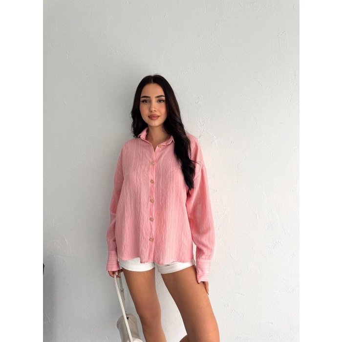 TAVSİYE EDİLEN GÜVENLİ SATICI Çizgili oversize gömlek