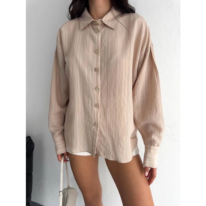 TAVSİYE EDİLEN GÜVENLİ SATICI Çizgili oversize gömlek