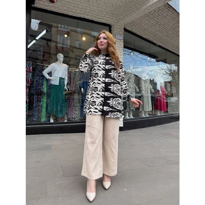 TAVSİYE EDİLEN GÜVENLİ SATICI Desenli tunik gömlek