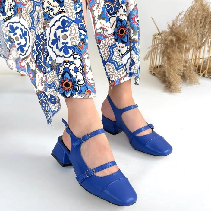 TAVSİYE EDİLEN GÜVENLİ SATICI Doran Mavi Cilt Topuklu Ayakkabı