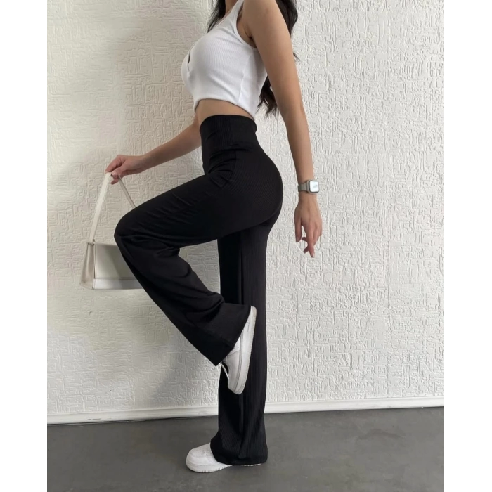 TAVSİYE EDİLEN GÜVENLİ SATICI fitilli palazzo pantolon siyah