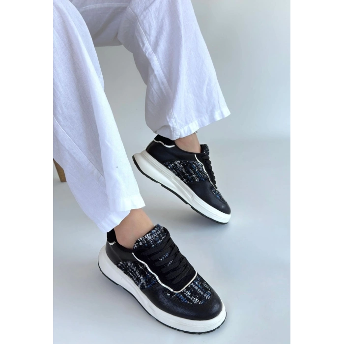 TAVSİYE EDİLEN GÜVENLİ SATICI Hawer Siyah Cilt Bağcıklı Spor Ayakkabı