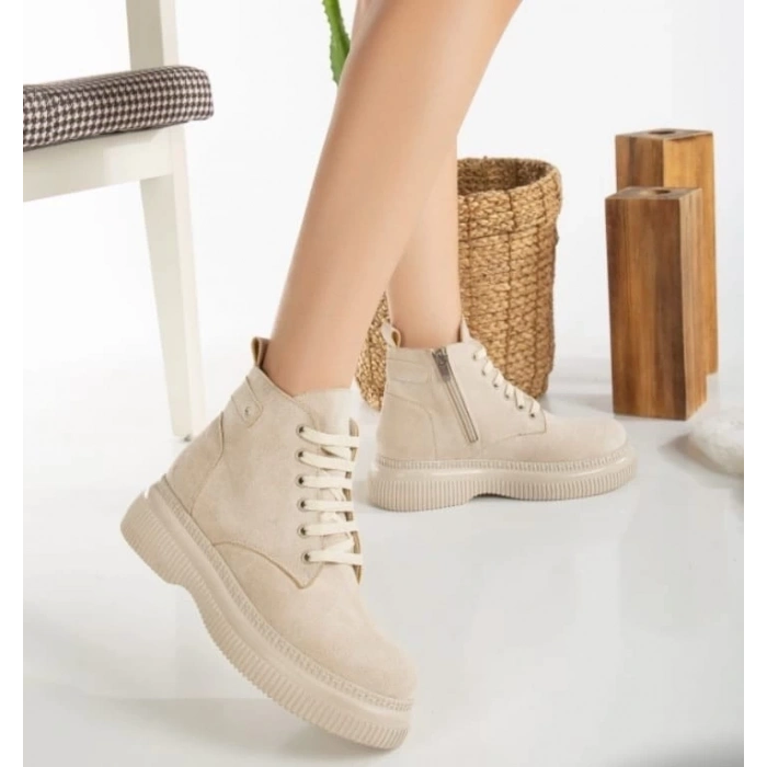 TAVSİYE EDİLEN GÜVENLİ SATICI Jiwa Bej Süet Bağcıklı Bot