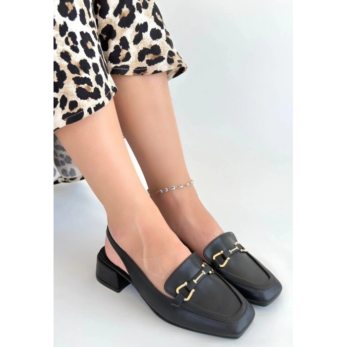 TAVSİYE EDİLEN GÜVENLİ SATICI Joone Siyah Cilt Topuklu Ayakkabı