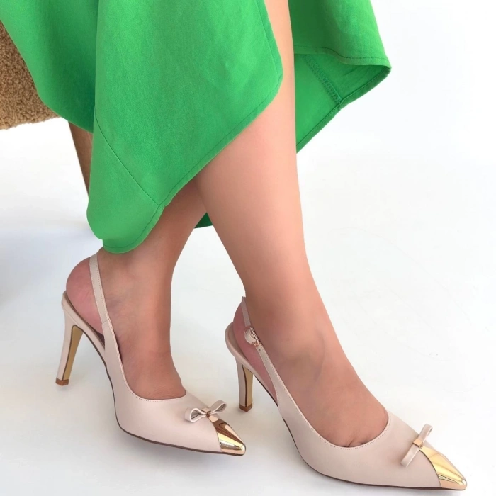 TAVSİYE EDİLEN GÜVENLİ SATICI Joye Bej Cilt Topuklu Ayakkabı