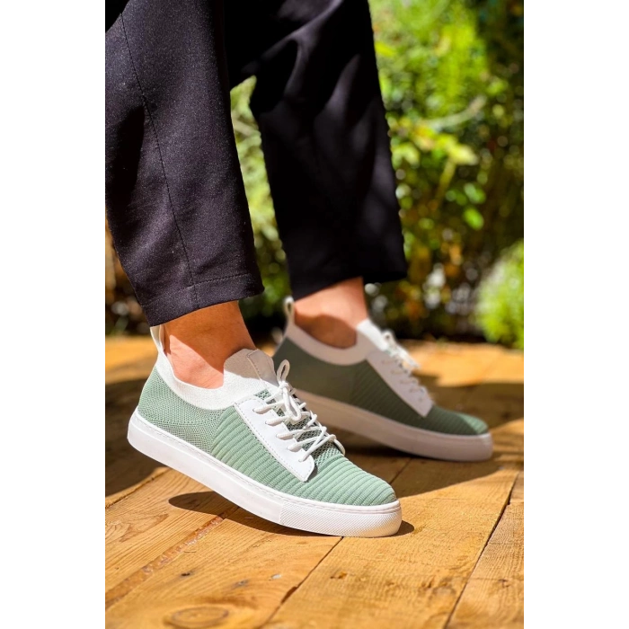 TAVSİYE EDİLEN GÜVENLİ SATICI KB-110  Kuback Yeşil Triko Yüksek Taban Bağcıklı Günlük Erkek Ayakkabı