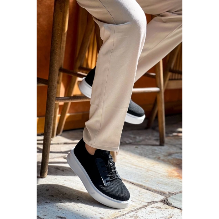 TAVSİYE EDİLEN GÜVENLİ SATICI KB-116 Kuback Siyah Triko Bağcıklı  Günlük Erkek Ayakkabı