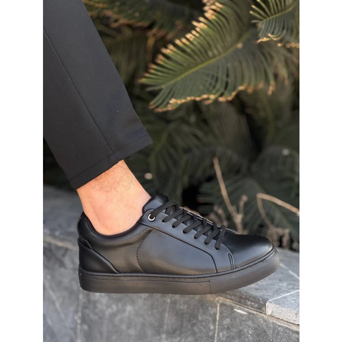 TAVSİYE EDİLEN GÜVENLİ SATICI KB-BX1  Kuback Siyah Cilt Yüksek Siyah Taban Günlük Erkek Ayakkabı
