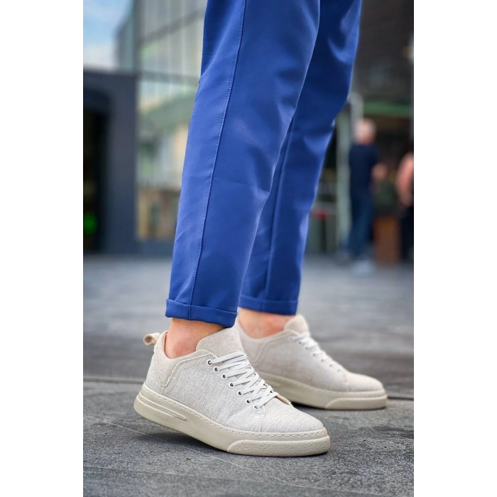 TAVSİYE EDİLEN GÜVENLİ SATICI KB-X204 Kuback Bej Keten Bej Yüksek Taban Günlük Erkek Spor Ayakkabı
