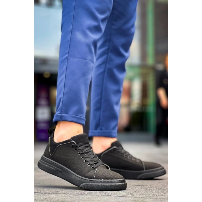TAVSİYE EDİLEN GÜVENLİ SATICI KB-X204 Kuback Siyah Keten Siyah Yüksek Taban Günlük Erkek Spor Ayakkabı