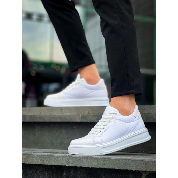 TAVSİYE EDİLEN GÜVENLİ SATICI KB-X46 Kuback Beyaz Rugan Yüksek Beyaz Taban Günlük Spor Ayakkabı