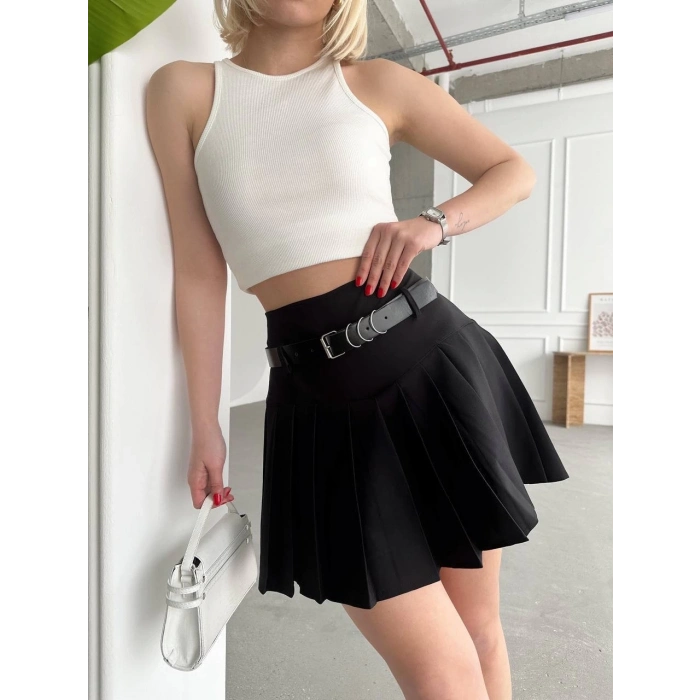 TAVSİYE EDİLEN GÜVENLİ SATICI Kemerli pikseli şort etek