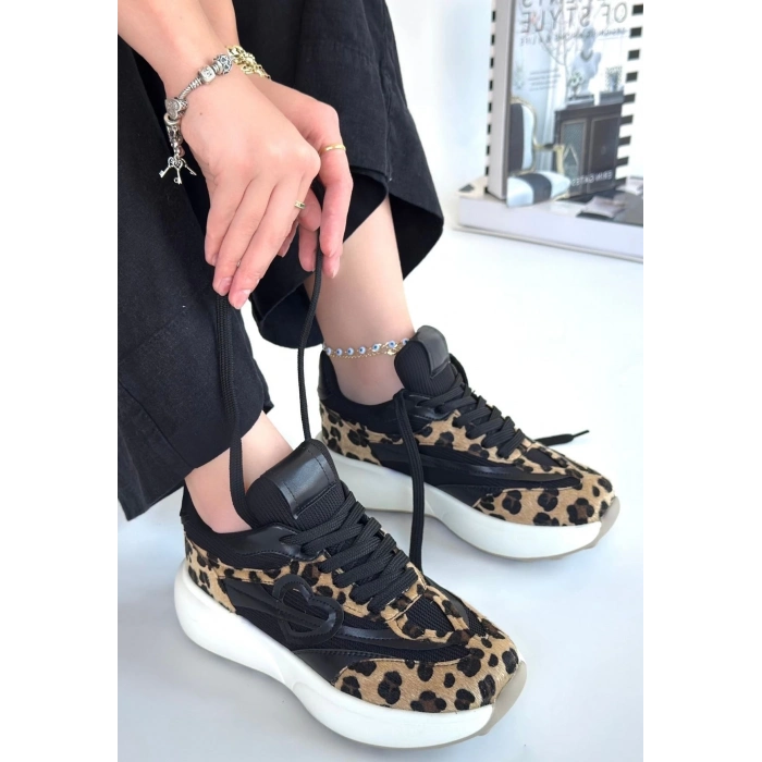 TAVSİYE EDİLEN GÜVENLİ SATICI Kendy Leopar Nubuk Spor Ayakkabı