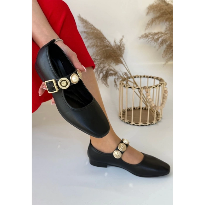 TAVSİYE EDİLEN GÜVENLİ SATICI Koope Siyah Cilt Babet Ayakkabı