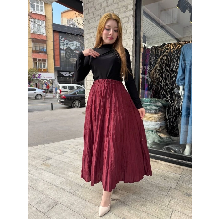 TAVSİYE EDİLEN GÜVENLİ SATICI Kraş etek bordo