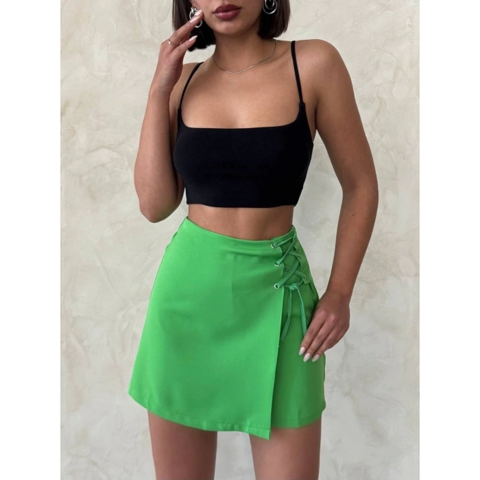 TAVSİYE EDİLEN GÜVENLİ SATICI Kuş gözü şort etek yeşil s25819