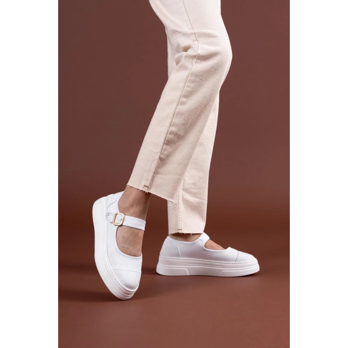 TAVSİYE EDİLEN GÜVENLİ SATICI Lunni Beyaz Keten Spor Ayakkabı