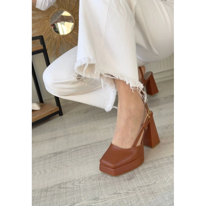 TAVSİYE EDİLEN GÜVENLİ SATICI Mety Taba Cilt Topuklu Ayakkabı