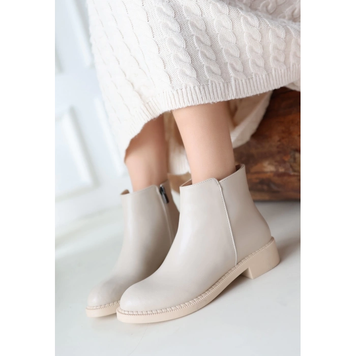 TAVSİYE EDİLEN GÜVENLİ SATICI Moed Bej Cilt Topuklu Bot