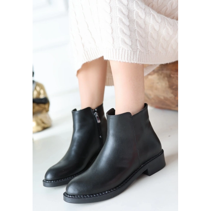 TAVSİYE EDİLEN GÜVENLİ SATICI Moed Siyah Cilt Topuklu Bot
