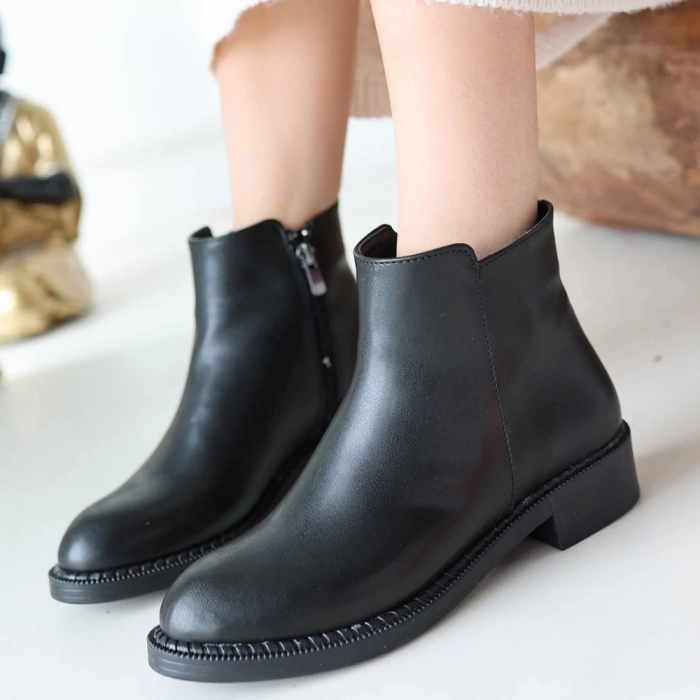 TAVSİYE EDİLEN GÜVENLİ SATICI Moed Siyah Cilt Topuklu Bot