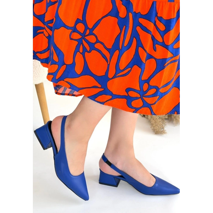 TAVSİYE EDİLEN GÜVENLİ SATICI Morji Mavi Cilt Topuklu Ayakkabı