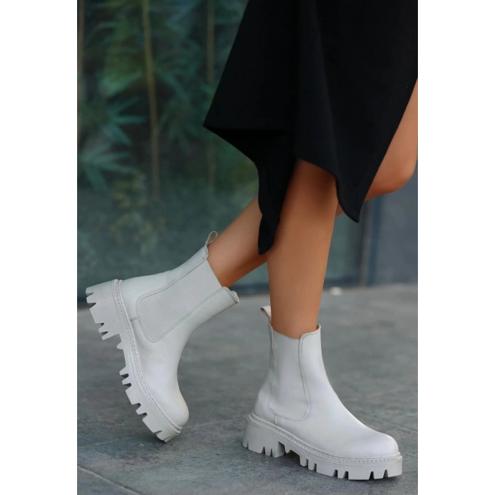 TAVSİYE EDİLEN GÜVENLİ SATICI Ninle Bej Cilt Topuklu Bot