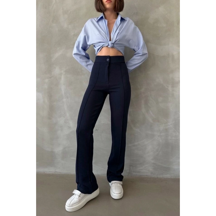 TAVSİYE EDİLEN GÜVENLİ SATICI Önü cumalı ithal krep pantolon