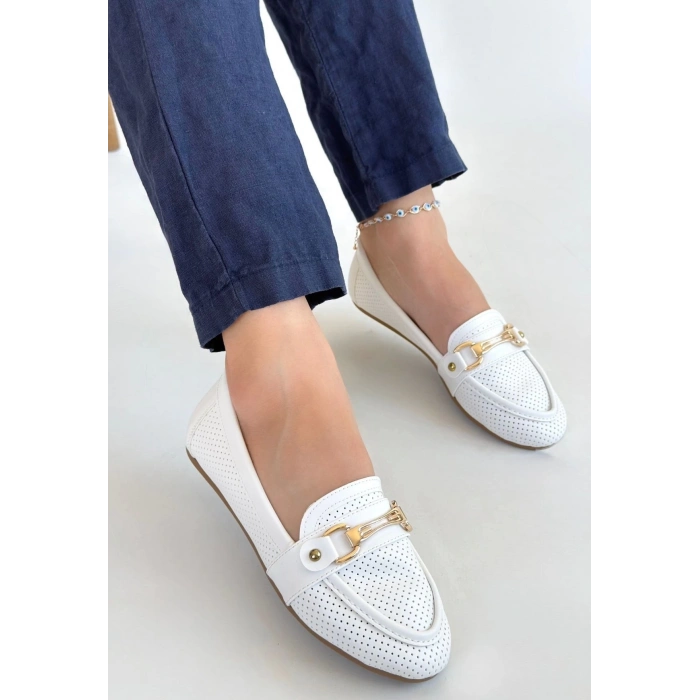 TAVSİYE EDİLEN GÜVENLİ SATICI Rain Beyaz Cilt Babet Ayakkabı