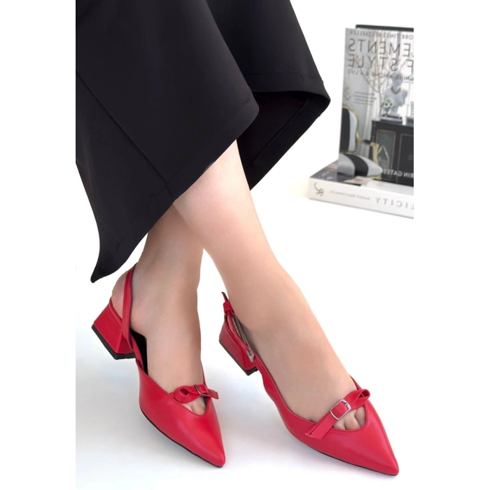 TAVSİYE EDİLEN GÜVENLİ SATICI Rewat Kırmızı Cilt Topuklu Ayakkabı