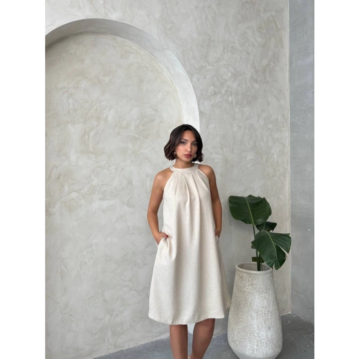 TAVSİYE EDİLEN GÜVENLİ SATICI Salaş keten elbise