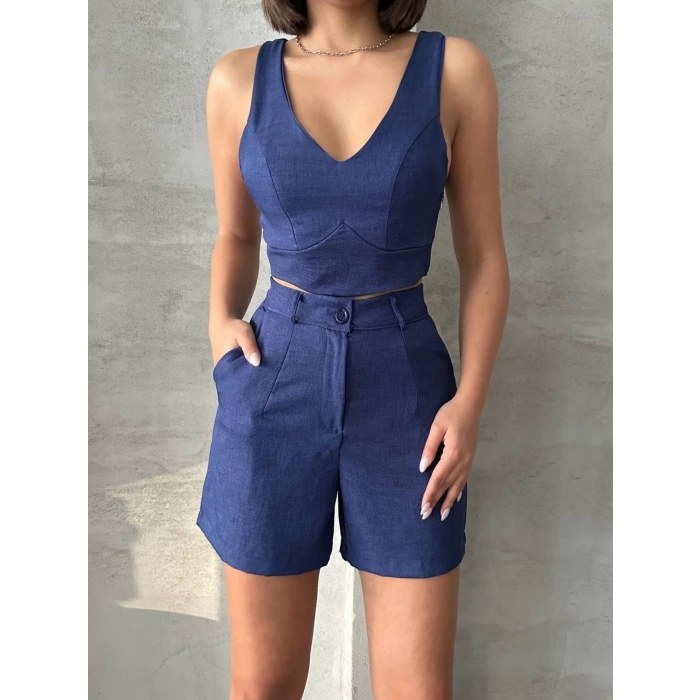 TAVSİYE EDİLEN GÜVENLİ SATICI Şortlu keten takım s255014