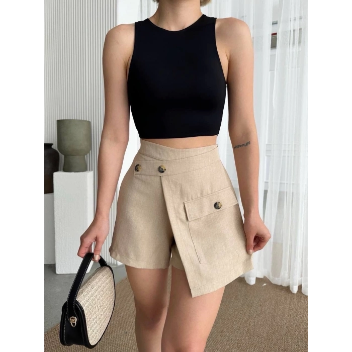 TAVSİYE EDİLEN GÜVENLİ SATICI Tek cepli şort etek