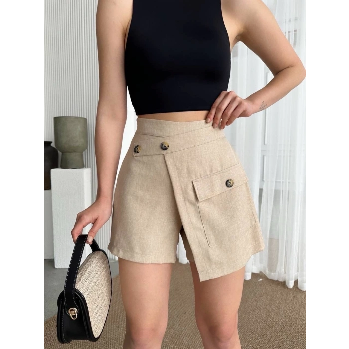 TAVSİYE EDİLEN GÜVENLİ SATICI Tek cepli şort etek