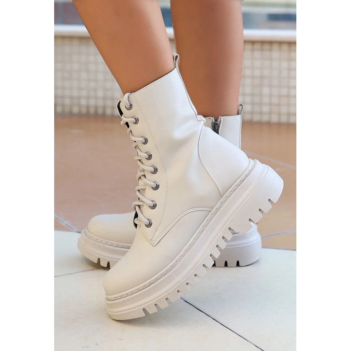 TAVSİYE EDİLEN GÜVENLİ SATICI Toan Bej Cilt Bağcıklı Bot