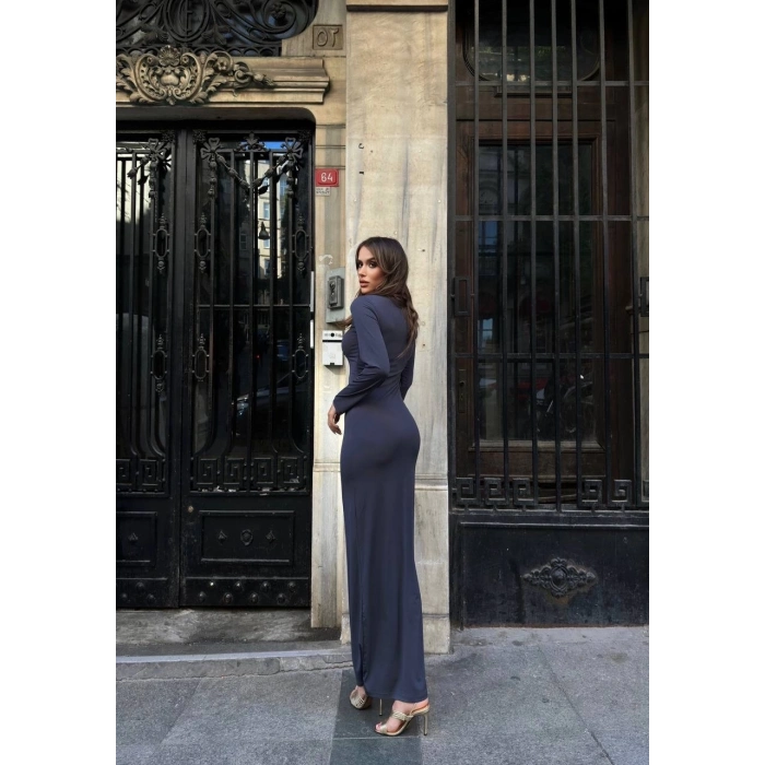 TAVSİYE EDİLEN GÜVENLİ SATICI Uzun kollu uzun elbise