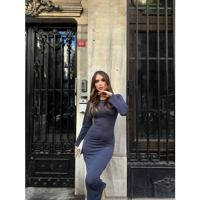 TAVSİYE EDİLEN GÜVENLİ SATICI Uzun kollu uzun elbise