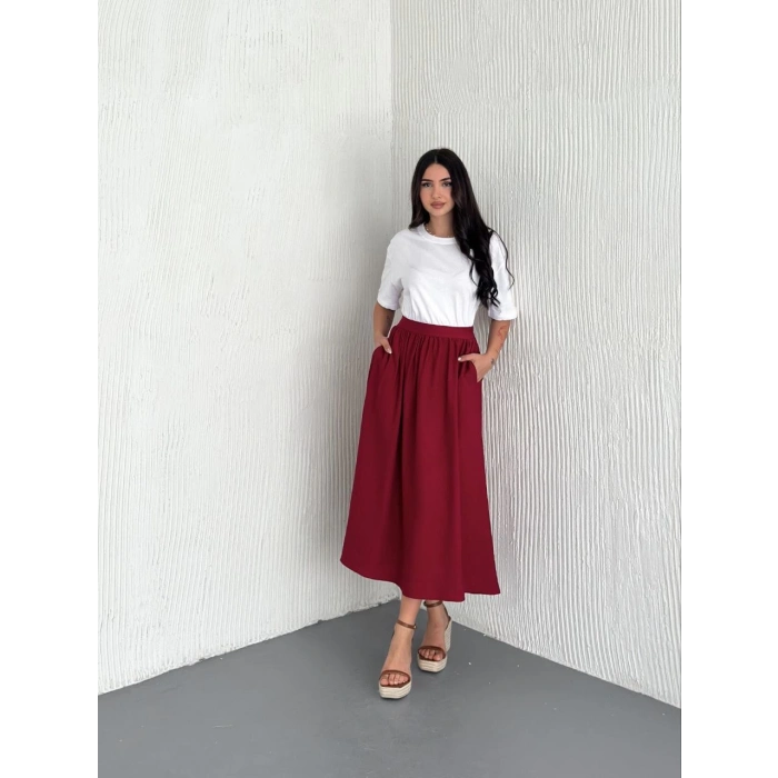 TAVSİYE EDİLEN GÜVENLİ SATICI Vual Kumaş Rahat Kesim Yazlık Kadın Etek – Hafif ve Şık Tasarım