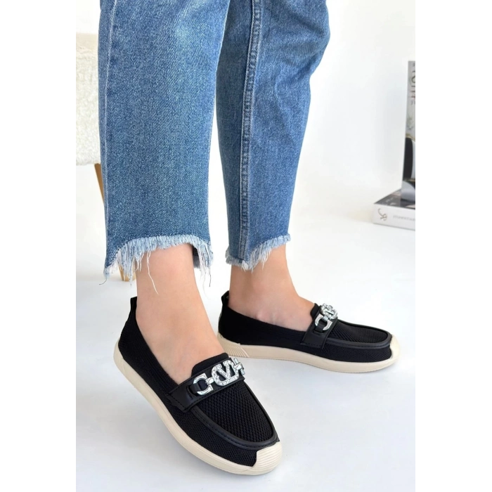 TAVSİYE EDİLEN GÜVENLİ SATICI Wata Siyah Triko Babet Ayakkabı