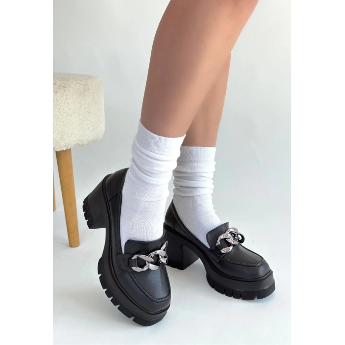 TAVSİYE EDİLEN GÜVENLİ SATICI Winar Siyah Cilt Doldu Topuk Ayakkabı