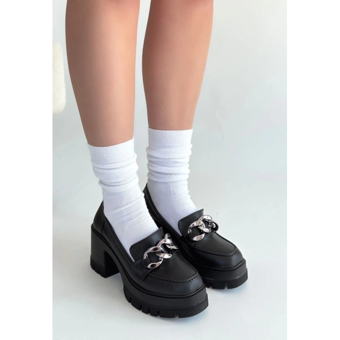 TAVSİYE EDİLEN GÜVENLİ SATICI Winar Siyah Cilt Doldu Topuk Ayakkabı