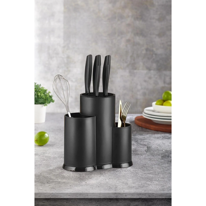 Tezgah Üstü Siyah Kaşıklık & Bıçaklık & Kepçelik & Organizer