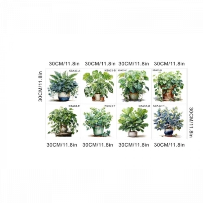 Tropikal Bitkiler Duvar Stickerı Model A