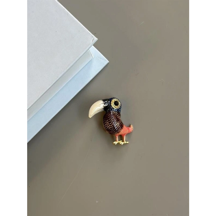 Tukan Kuşu Broş - Mor